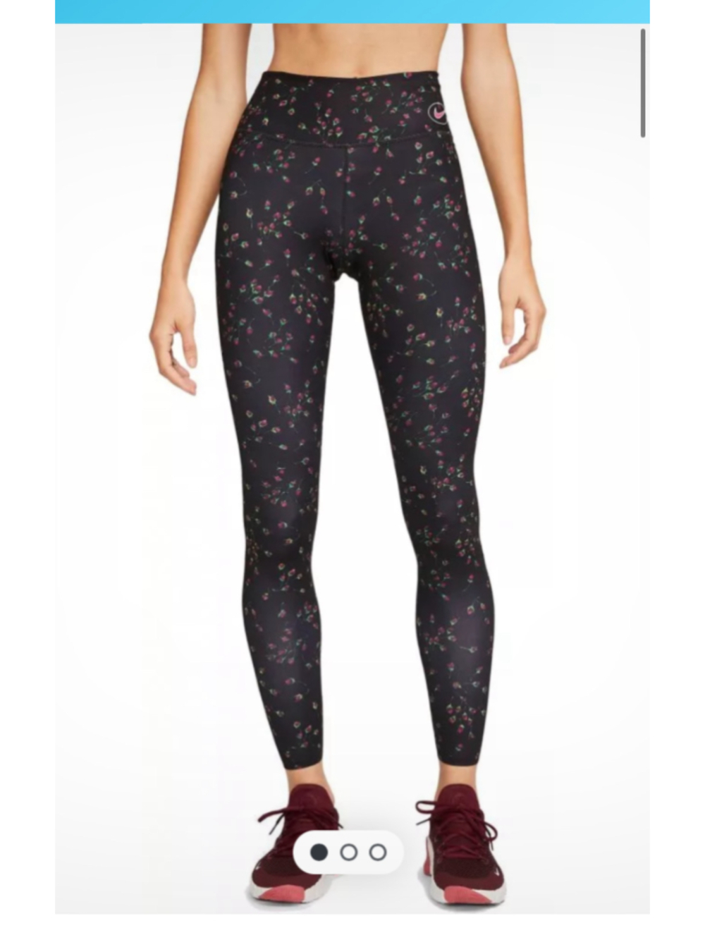 NIKE Women's Dri-FIT One Luxe Roses Mid-Rise Training Leggings Medium Floral